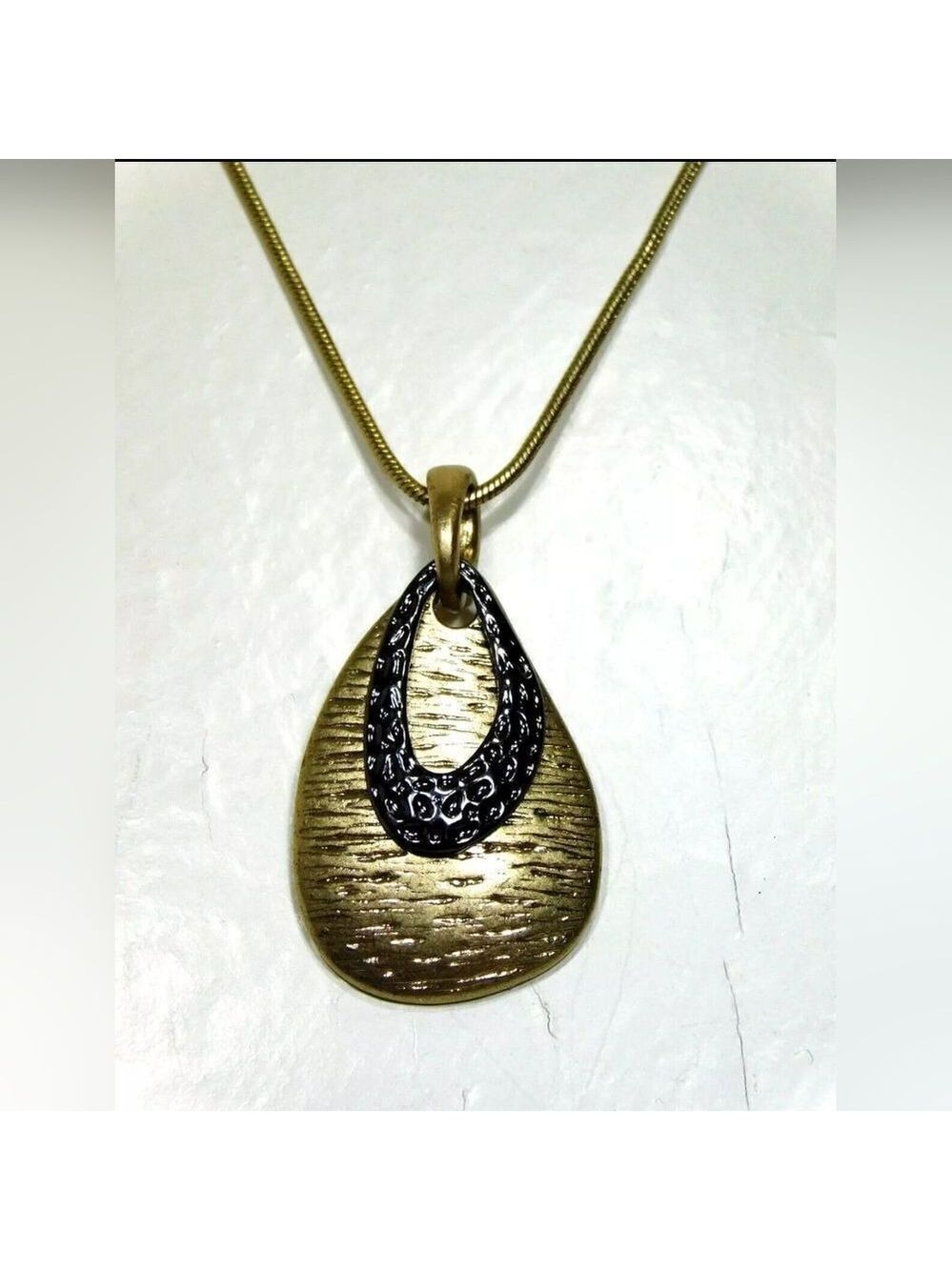 Lia Sophia MORSEL Necklace, 16-19", Gold & Black, NWOT